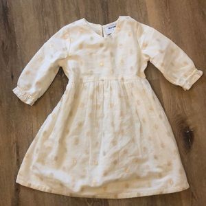 Ivory and gold 3/4 sleeve dress